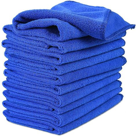 Chiffons de Voiture en Microfibre, Chiffons de Nettoyage de Vitres, Paquet de 10 Chiffons de Polissage de Lavage de Voiture pour La Maison, La Cuisine et L'automobile,30 cm x 30 cm