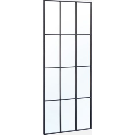 Espejo rectangular industrial en acero decorativo de pared