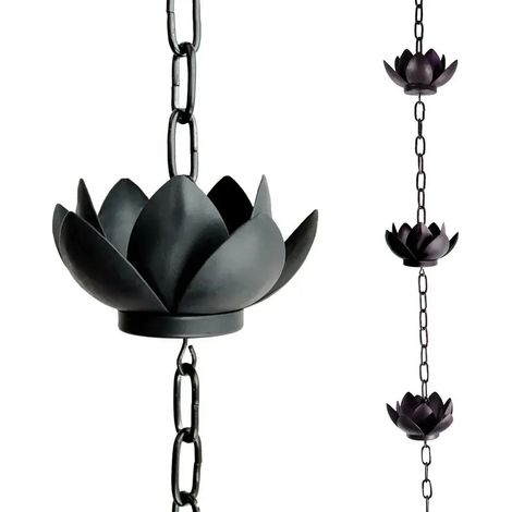 Caniveau dcoratif avec chane de pluie Lotus Outdoor Z (1/5)