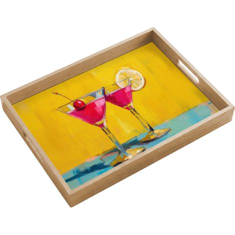 BANDEJA Vasos - Cóctel - Limón - Cereza 50x35 cm