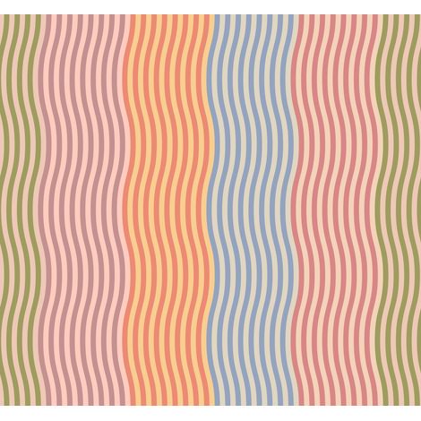 papier peint panoramique chevrons rose, orange et bleu  - ESTAhome