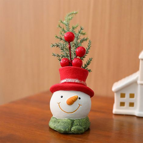 Pendentif de Noël en résine, motif bonhomme de neige, 16 cm, décoration de Noël pour la maison. (1/5)