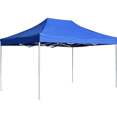 Profi-Partyzelt Faltbar Aluminium 4,5x3 m Blau