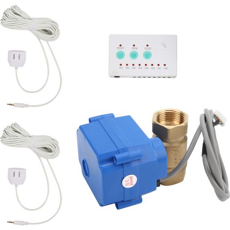 Alarm Sensor Einzelkugelventil aus Messing, Zweiwege-Wasserleckageerkennungssystem-Kit AC100240V (EU-Stecker) (1/5)