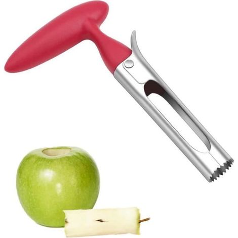 Outil à Découper les Fruits - Non spécifié - Vide-Pomme - Acier Inoxydable - Poignée ABS - Rouge (1/4)