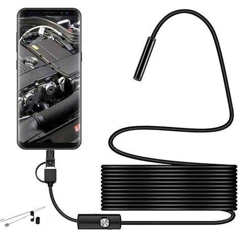 5 m, caméra d'inspection USB 3 en 1 de Type C, 6 lumières LED réglables, caméra d'inspection (1/4)