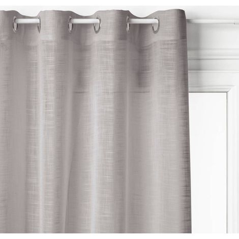 Atmosphera – Voilage gris 140x240cm – 100% polyester – 8 œillets – Aspect satiné et lumineux – Produit labellisé OEKO-TEX (1/5)