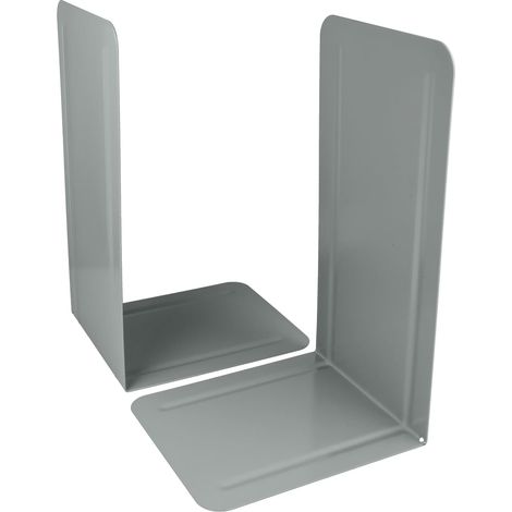 Serre-Livres Gris (Lot de 2)  Métal 130 x 240 x 140 mm  Support-Livres Robuste pour Livres ou Classeurs  Cale-Livres Solide 1,0 mm d'Épaisseur pour Bureau (1/5)