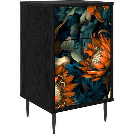 Nachttisch LOCHEM Schwarz Eichen-Optik 36 x 33 x 61 cm vidaXL (1/5)