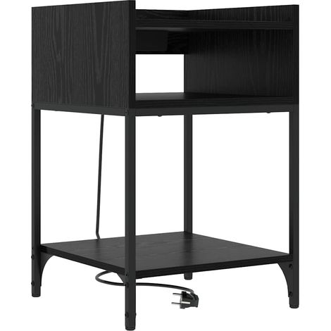 Maison Exclusive - Armadio da Notte Rovere Nero 40 x 40 x 61 cm Legno multistrato