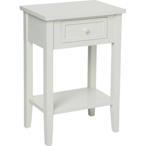 Mesita de noche 'Charme' blanca - Atmosphera créateur d'intérieur (1/3)