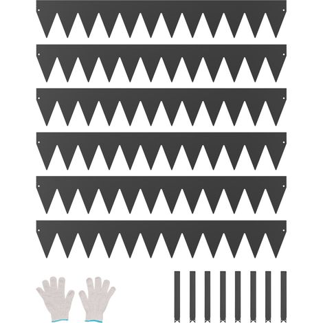 Bordure de Jardin en Acier, Lot de 6, Bordures Paysagères en Métal, 1016 x 152,4 mm, Résistante à Rouille, Installation Simple, Bandes Pliables pour Séparateur de Chemin de Cour, Pelouse, Noir (1/5)