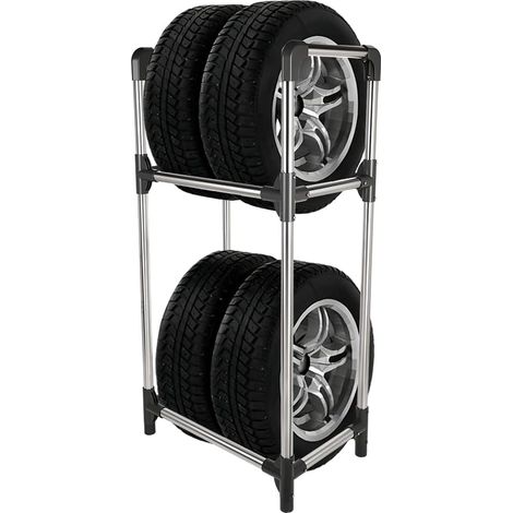 Tyre Rim Rack, Storage Rack, Workshop Rack, 4 Tyres (Stainless Steel)