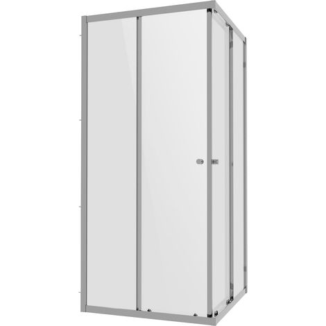 Baridi DH298 Corner Shower Entry Enclosure 800 x 800 x 1850mm with 6mm Tempered Glass - Chrome