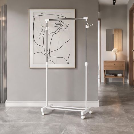 Porte-manteau coloris blanc en edelstahl métal 68,5 x 42 x 145 cm (1/5)