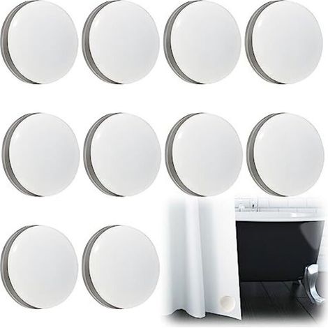 Poids de Rideau Magnétique, 10 Pièces Poids Magnetique Ronds, Poids du Rideau de Douche Nappe Poids Aimant Nappe Solide pour Rideau Nappe de Rideau de Douche (1/5)