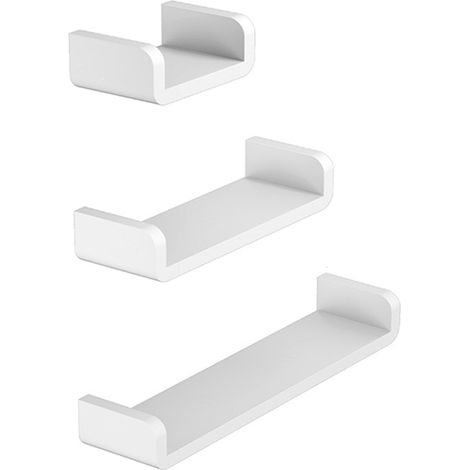 Étagère murale,Tablette murale bois,ensemble de 3 pièces - à suspendre - longueur 17/32/47 cm, convient aux salles de bains, cuisines, salons et chambres d'enfants. (1/5)