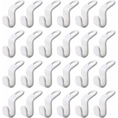 24pcs Space Saving Clothes Hanger, Hanging Hook, Pull Out Connector, Wardrobe Extension Clip, Clothes Organizer, Hanger Extension Hook, Space Saving (1/5)