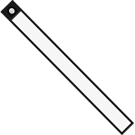 Veilleuse LED à détecteur de mouvement, 1 pièce, alimentée par piles, noire, 40 x 4 x 0,9 cm, idéale pour la cuisine, les cafés et les restaurants. (1/5)