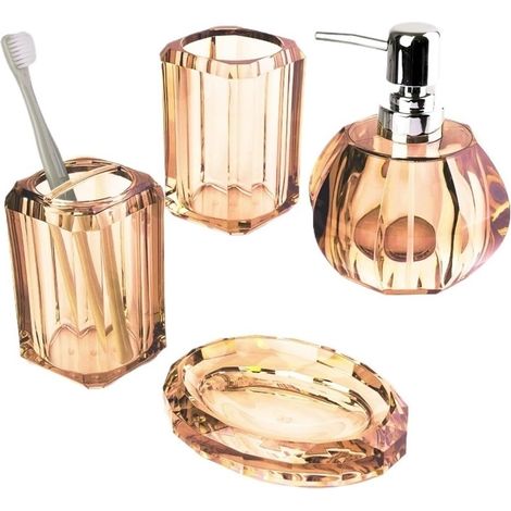 Ensemble d'accessoires de salle de bain 4 pièces : distributeur-AquaForge (1/5)