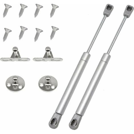 2x Vérin à gaz automatique gris Meuble Hydraulique Ressort Amortisseur Porte Bras Charnière, 60N (1/4)