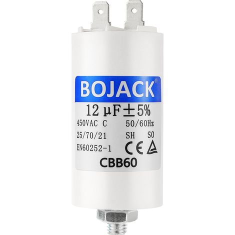 CBB60 12uF 450V Condensateur de Démarrage moteur de Moteur pour Pompe de Piscine 12µF 450 Volt 35x68MM Connecteur M8 50/60Hz (1/5)