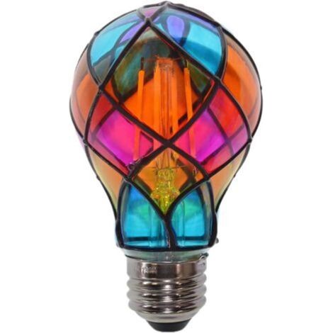 Ampoules Lumineuses À Effet Vitrail Ampoule LED De Couleur E26 4W 120V - Éclairage D'Ambiance,Pour La Fête Halloween Les Festivités La Lampe De Chevet L'Intérieur Noël La Chambre Le Jardin (1/5)
