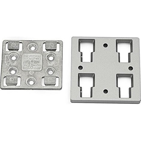 RUJZ placa enganche cuña para patas acabado cromo , QUARON Juego de placas de enganche en cuña par patas de mesa de 80x80mm.Juego de placas de enganche en cuña (1/3)