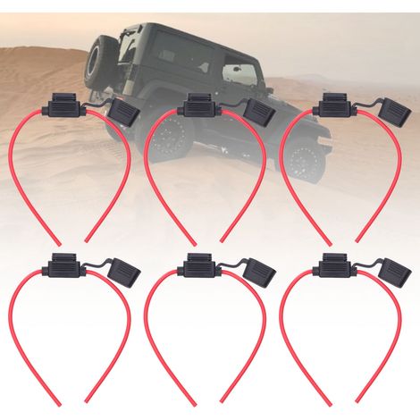 Ensemble de 10 porte-fusibles pour faisceau de câbles, porte-fusibles à lames automobiles en ligne ATC/ATO, fusibles 16AWG + 15A. (1/5)