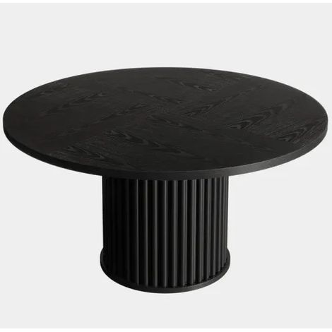 CHICFURN Tavolo da pranzo rotondo 120x120x76,5 cm in MDF nero per 6 persone (1/5)