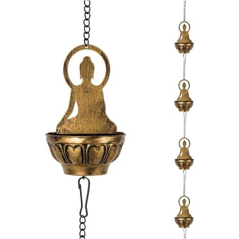 Buddha-Regenrinnenkette, 31,1 m, verstellbare Metalldekoration (1/5)