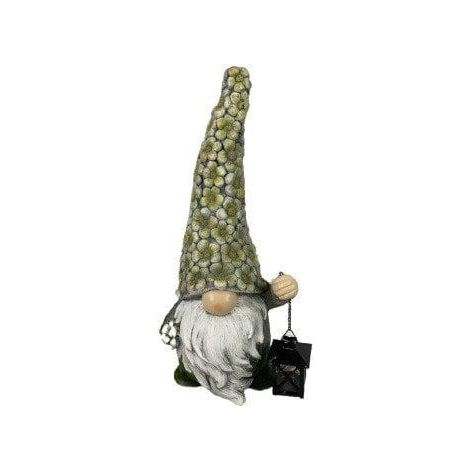 DKD Home Decor Gnomo con lanterna grigia 56 cm