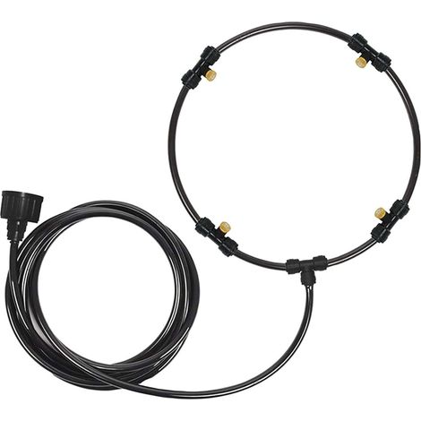 Anneau De Pulvérisation - 5 M - 16/18 Pouces - Pour Ventilateur Extérieur - Système De Brumisation Pour Patio Jardin Serre - Kit Complet Avec 4 Embouts (1/5)