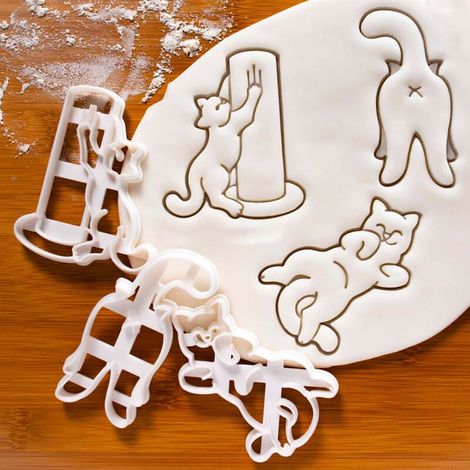 Moule à Biscuits Emporte Pièce,3 PCS Forme D'animaux Decoupoir Patisserie DIY Moule à Biscuit Chat Forme Biscuit Emporte Piece Animaux pour Décoration de Fondant Biscuit Cookie Gâteau (1/4)
