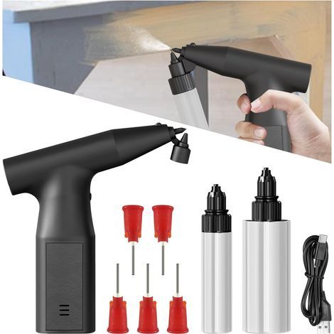 Pulvérisateur de peinture électrique, pistolet de pulvérisateur de peinture sans fil portatif pour voiture avec 2 bouteilles de liquide et 5 buses de pulvérisation, pistolet de peinture automatique (1/5)
