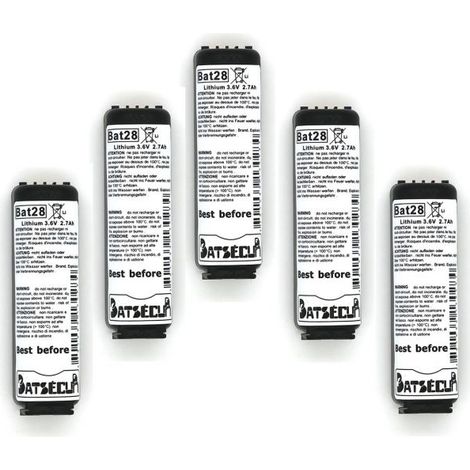 Batsecur 5 pz batterie litio 3,6V 2,7Ah BAT28 compatibile BATLI28 BATLI38 Logisty Daitem