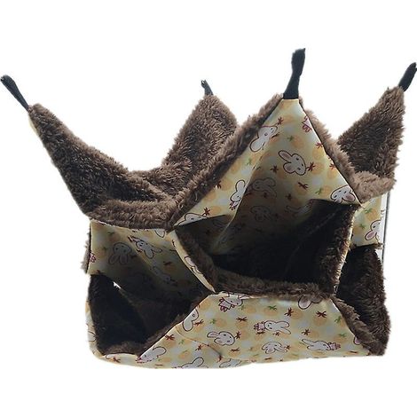 Hamac triple pour petits animaux - Accessoire de couchage confortable pour cochons d'Inde, furets et autres. (1/3)