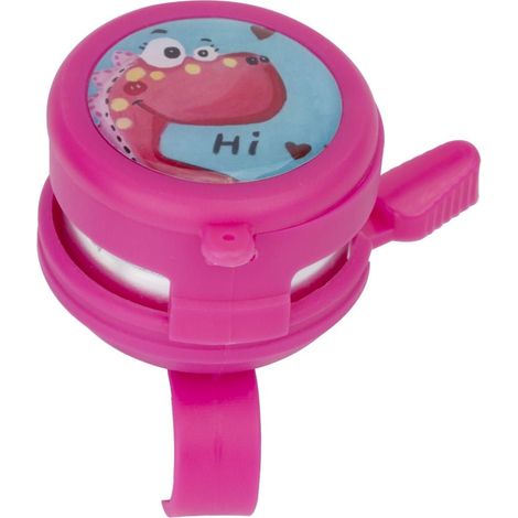 Sonnette de vélo enfant avec miroir, sonnette puissante pour trottinettes, dinosaure rose
