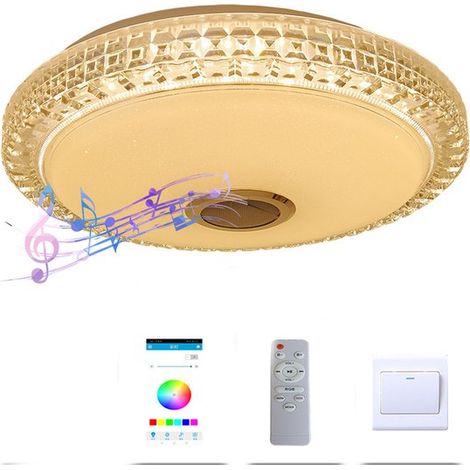 Plafonnier LED avec haut-parleur Bluetooth - 36W RGB à changement de couleur, intensité réglable - contrôlable via télécommande et application (1/5)