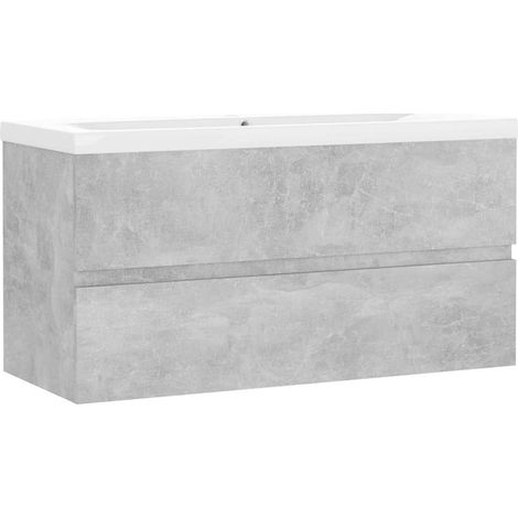Maison Exclusive - Armoire d'évier et lavabo intégré Gris béton Bois d'ingénierie (1/5)