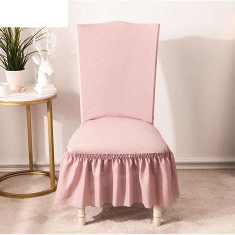 Housse de chaise, 2 pièces jacquard universelle housse de chaise housse de table banquet (rose) (1/4)