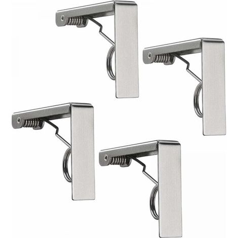 YMYNY Stainless Steel Tablecloth Clips, Non-Slip Spring Holders, Tablecloth Clips, 4 Pack (1/4)