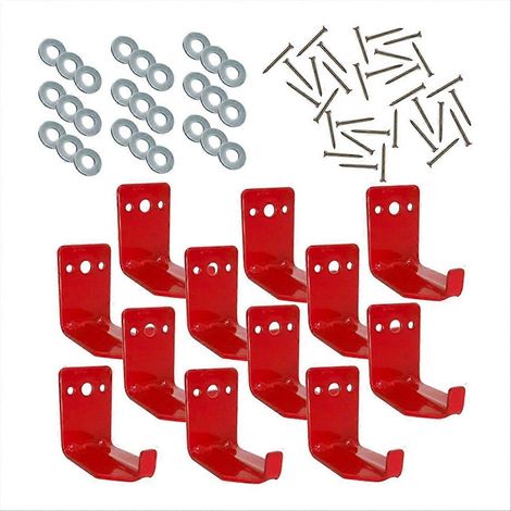 Support mural pour extincteur, crochet, support pour extincteurs jusqu'à 18 kg (40 lb), compatible avec les extincteurs (lot de 12). (1/5)