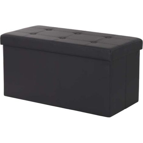 Domo Mea Pouf Contenitore Pieghevole Salvaspazio Nero - 76x38x38 cm