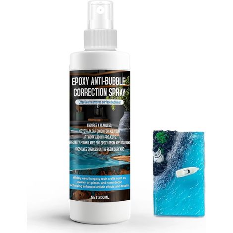 Spray Correcteur Anti-Bulles en Résine Époxy, Spray Anti-Bulles Resine Epoxy, Accessoires pour Résine et Tables Rivières - Élimine Bulles D'air des Surfaces, 200ml (1/5)