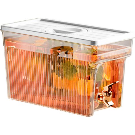 Bouilloire à eau froide avec robinet 3L PET avec filtre à eau pour réfrigérateur et distributeur de boissons, idéale pour la maison et les fêtes (blanche). (1/5)