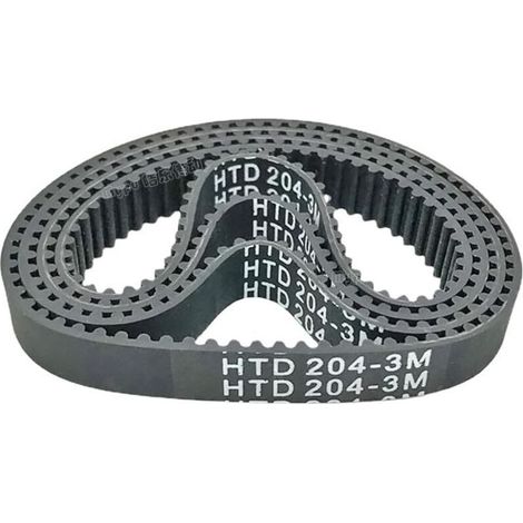 Lot de 2 courroies de distribution personnalisées en caoutchouc HTD201-3M/204/207/210/213/216/219 Transmission/Pas 3/dents 203-3 m Largeur 8-30 mm (204-3 m, 8 mm) (1/5)