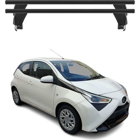OMAC Dachträger Querträger Alu für Toyota Aygo II 2014-2022 – Abschließbar – T-Nut – City-Crash-getestet – Max. 50 kg Schwarz (1/5)