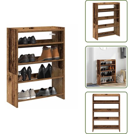 Schuhregal Altholz-Optik 60x25x81 cm Holzwerkstoff - Schuhregal - Schuhregale - Schuhschrank - Schuhe Aufbewahrung