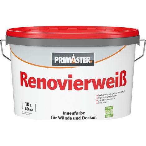 Primaster Renovierweiß Wandfarbe konservierungsmittelfrei 10 L